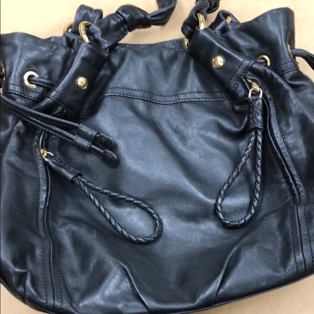 B.Makowsky Black leather purse
